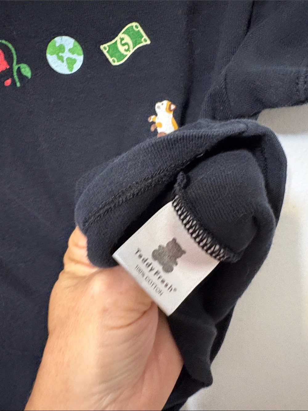 Teddy Fresh Black Icon Graphic Crop Tee Size Medium - Picture 4 of 6